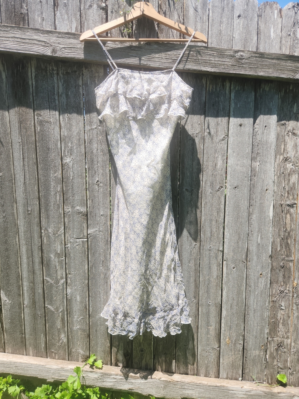 Vintage Monkey Wear Y2k  Romantic Paisley Ruffled Slip Dress